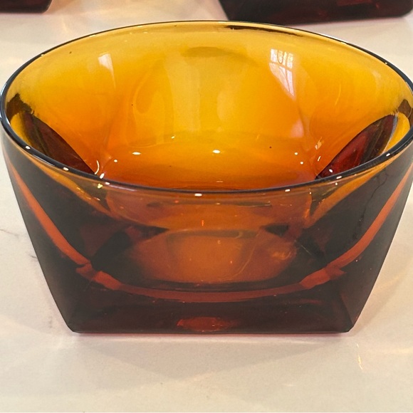 MCM Vintage AMBER DESSERT / SNACK / FRUIT BOWL  4.5 inches MCM Lot Of 5! - Picture 4 of 8